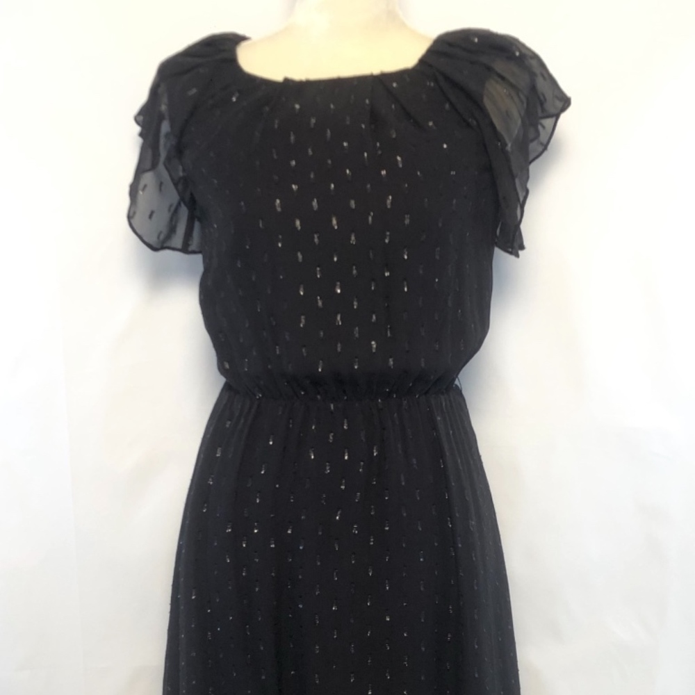 CHARLOTTE RONSON CASUAL BLACK SHORT SLEEVE DRESS SIZE 0